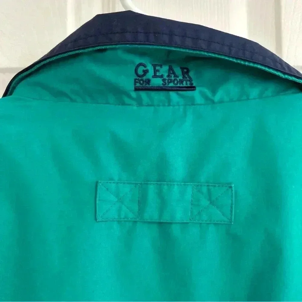 VTG 90s Y2K Crown Cruise Lines Green Collar Zip Up Pocket Coat Jacket Men XL